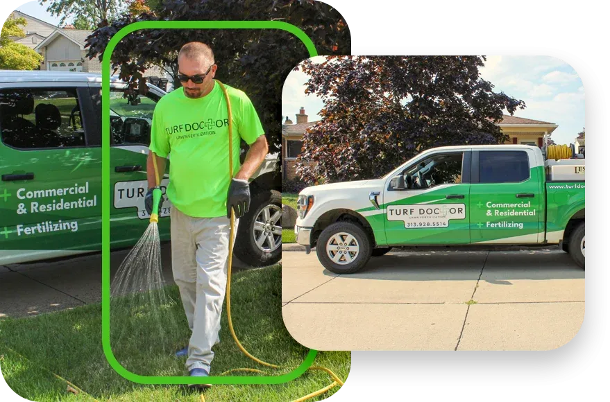 Turf Doctor truck and technician